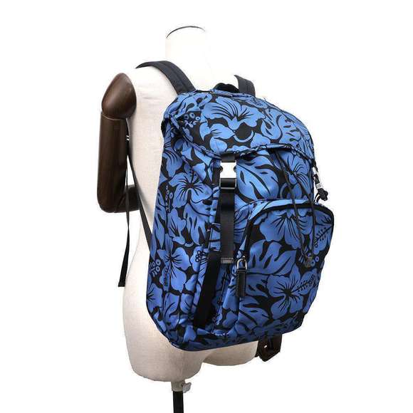 Prada Hibiscus Pattern Nylon Backpack - Picture 4 of 12